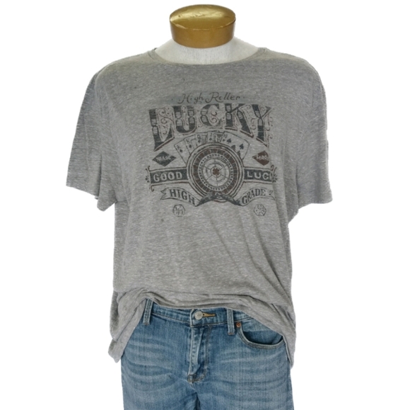 Lucky Brand Other - Lucky Brand Men's XXL Gray Black Graphic T-Shirt